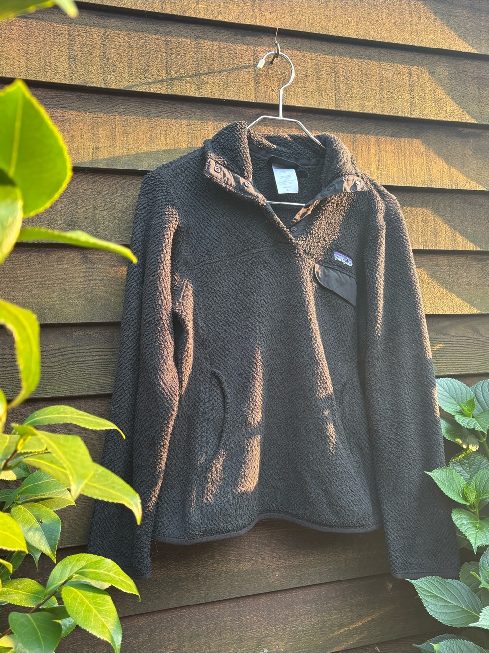 Patagonia Black Sherpa Fleece Pullover Sweater Sweatshirt
